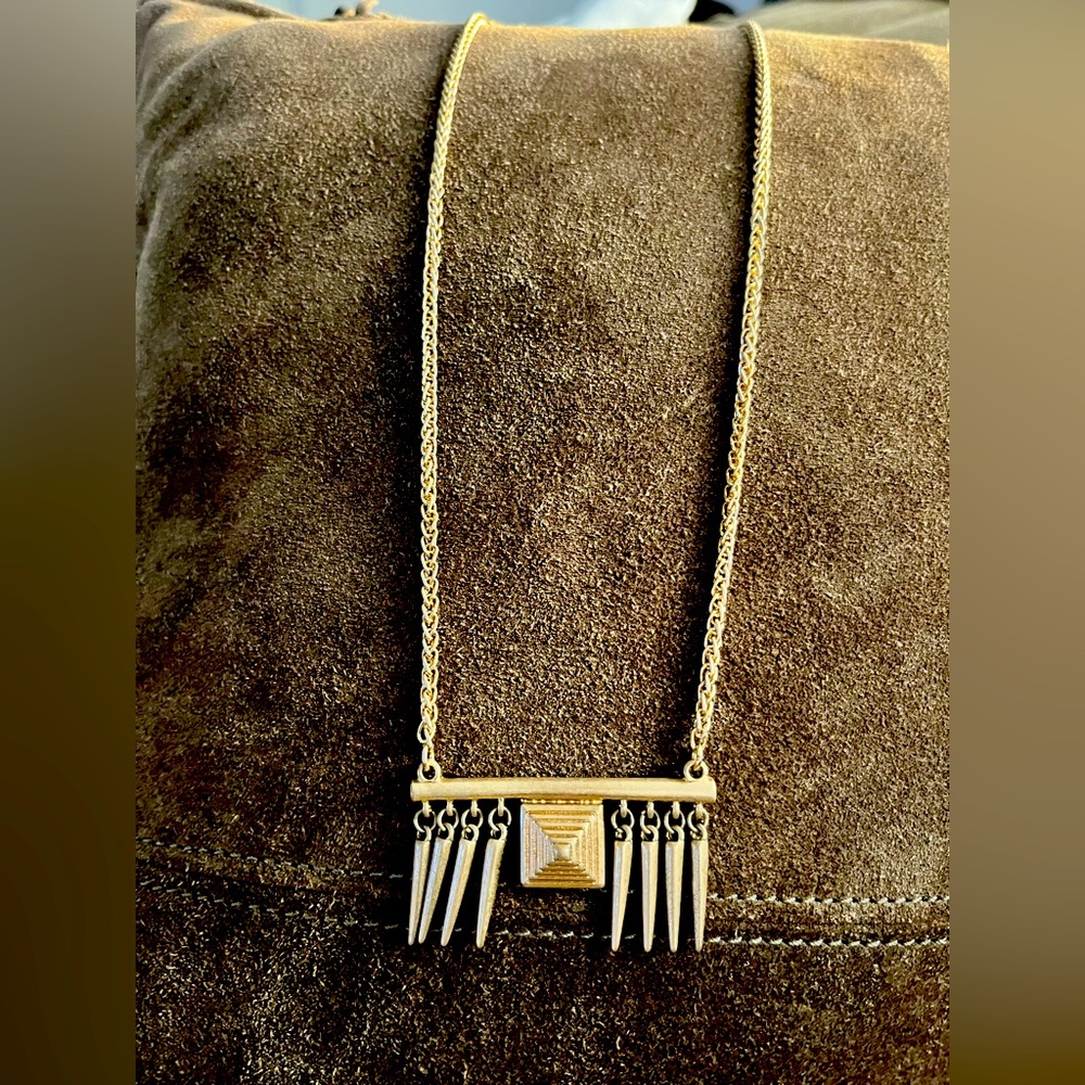 Banana Republic long cable Etruscan revival necklace